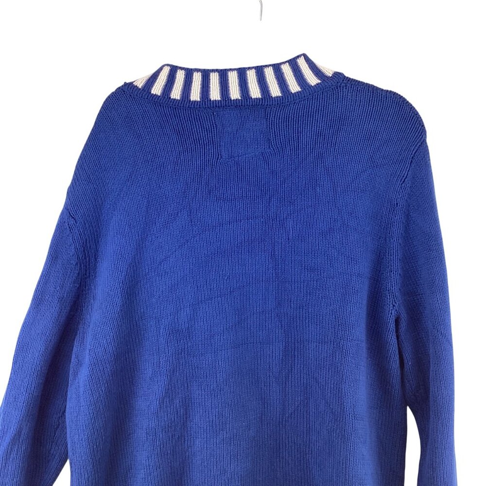 Christmas Men’s Sweater Santa Jingle Blue‎ Size XL Xlarge Booty Santa Bells - Picture 7 of 12